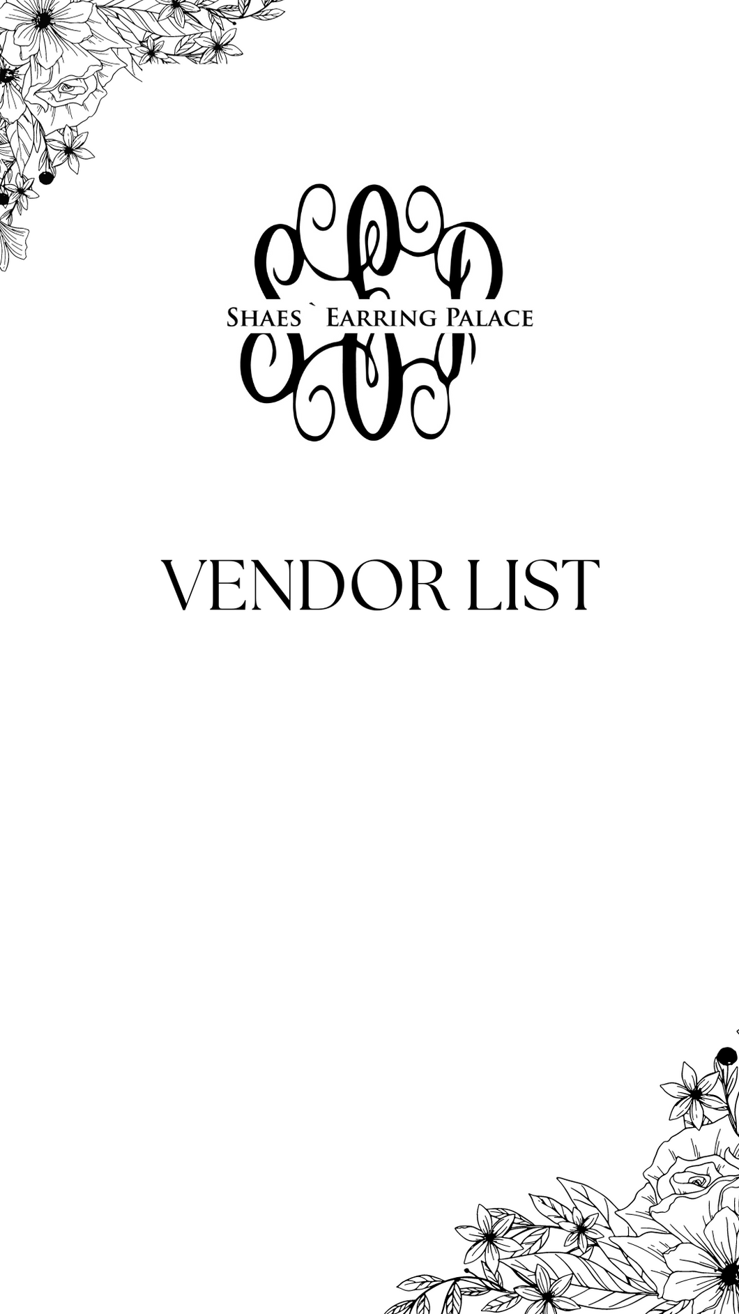 Vendor List