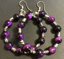 Load image into Gallery viewer, Purple Rain Hoop Earrings
